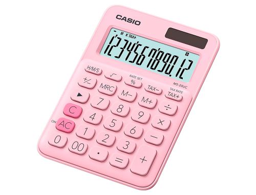 Calculadora casio ms-20uc-pk secretaria 12 digitos tax +/- cor rosa , Casio , 155213 , 4549526700026